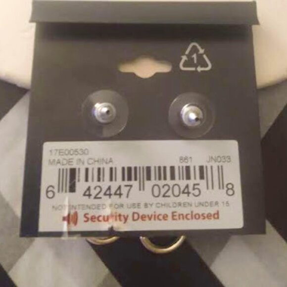 NAPIER Contemporary Silver Interlocking Rings/Pearl Hoop Dangle Earrings**NEW! - Picture 3 of 3